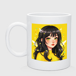 Кружка керамическая Крылья весны, цвет: белый