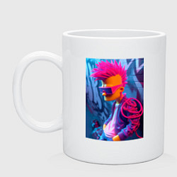 Кружка керамическая Bart Simpson - punk, цвет: белый