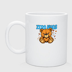 Кружка керамическая Обиженный плюшевый мишка, цвет: белый