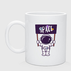 Кружка керамическая Space flag, цвет: белый