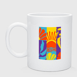 Кружка керамическая Краски лета, цвет: белый