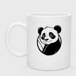 Кружка керамическая Панда в круге, цвет: белый