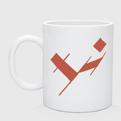 Кружка керамическая Три буквы, цвет: белый