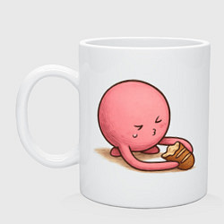 Кружка керамическая Такопи ест хлеб, цвет: белый