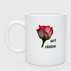 Кружка керамическая Art vision роза в стиле low poly, цвет: белый