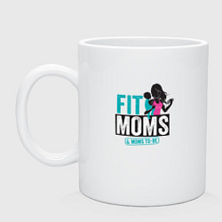 Кружка керамическая Фитнем мама, цвет: белый