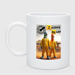 Кружка керамическая Doctor Zoidberg and robot Bender - Breaking bad, цвет: белый