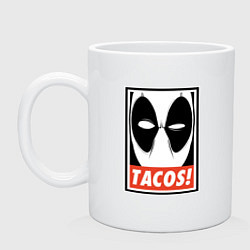 Кружка керамическая Tacos, цвет: белый
