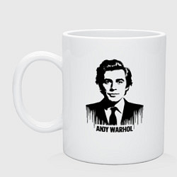 Кружка керамическая Портрет Энди Уорхола в каплях краски, цвет: белый