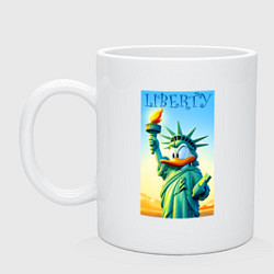 Кружка керамическая Статуя свободы - Дональд Дак, цвет: белый