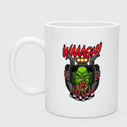 Кружка керамическая Warhammer orc waaagh, цвет: белый