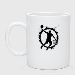 Кружка керамическая Данк в круге, цвет: белый