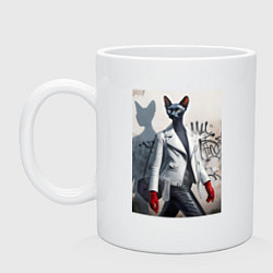 Кружка керамическая Cat girl Cornish Rex - ai art fantasy, цвет: белый