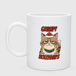 Кружка керамическая Grumpy hollydays, цвет: белый