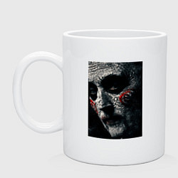 Кружка керамическая Saw - John Kramer, цвет: белый