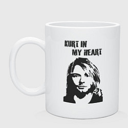 Кружка керамическая Kurt in my heart, цвет: белый