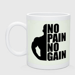 Кружка керамическая No pain, No gain, цвет: фосфор