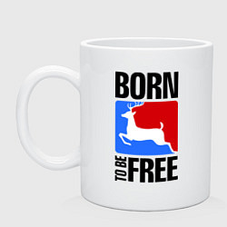 Кружка керамическая Born to be free, цвет: белый