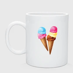 Кружка керамическая Мороженое, цвет: белый