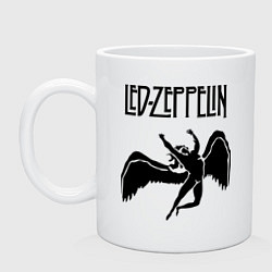 Кружка керамическая Led Zeppelin Swan, цвет: белый