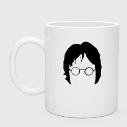 Кружка керамическая John Lennon: Minimalism, цвет: белый