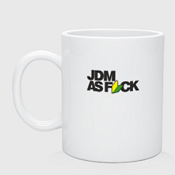 Кружка керамическая JDM AS F*CK, цвет: белый