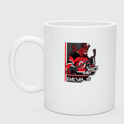 Кружка керамическая New Jersey Devils, цвет: белый