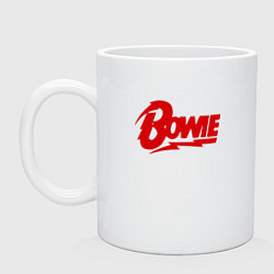 Кружка керамическая Bowie Logo, цвет: белый