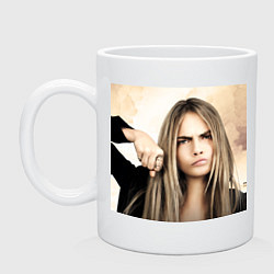 Кружка керамическая Cara Delevingne, цвет: белый