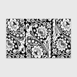 Бумага для упаковки Хохлома черно-белая, цвет: 3D-принт