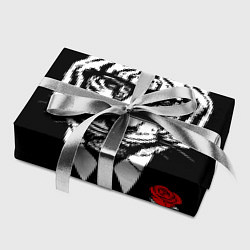 Бумага для упаковки Тигр с красной розой, цвет: 3D-принт — фото 2