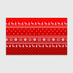 Бумага для упаковки Красный узор с оленями, цвет: 3D-принт