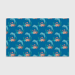Бумага для упаковки Дельфины Море паттерн, цвет: 3D-принт