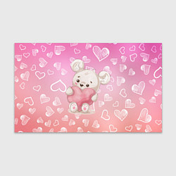 Бумага для упаковки Милый мишка в сердечках, цвет: 3D-принт