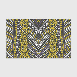 Бумага для упаковки Абстрактный узор в стиле дудл Желтый, серый и белы, цвет: 3D-принт