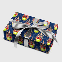 Бумага для упаковки Теннисные мячики в огне, цвет: 3D-принт — фото 2