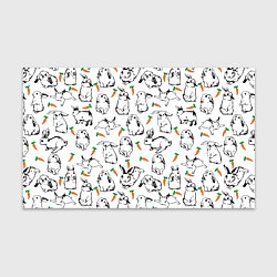 Бумага для упаковки Зайцы с морковками, цвет: 3D-принт