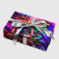 Бумага для упаковки Скейтбордист Барт Симпсон на фоне разноцветных кля, цвет: 3D-принт — фото 2