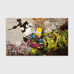 Бумага для упаковки Скейтбордист Барт Симпсон на фоне граффити, цвет: 3D-принт