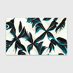 Бумага для упаковки Листья тропические тёмно-синие, цвет: 3D-принт