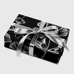 Бумага для упаковки Графичные цветы на черном фоне, цвет: 3D-принт — фото 2