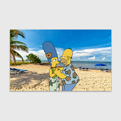 Бумага для упаковки Гомер Симпсон танцует с Мардж на пляже, цвет: 3D-принт