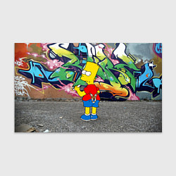 Бумага для упаковки Хулиган Барт Симпсон на фоне стены с граффити, цвет: 3D-принт