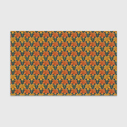 Бумага для упаковки Осенние кленовые листья в золотой чешуей на бирюзо, цвет: 3D-принт