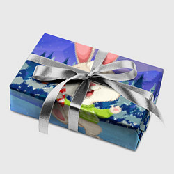 Бумага для упаковки Новогодний зайчик в лесу, цвет: 3D-принт — фото 2