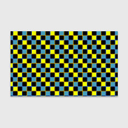 Бумага для упаковки Желто-синий клетчатый яркий неоновый узор, цвет: 3D-принт
