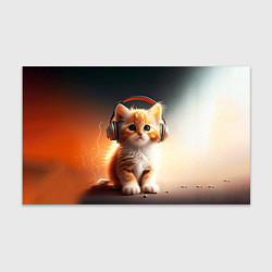 Бумага для упаковки Милый рыжий котёнок в наушниках, цвет: 3D-принт