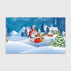 Бумага для упаковки Зайчик с новогодними подарками, цвет: 3D-принт