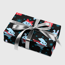 Бумага для упаковки Новогодние голубые кролики, цвет: 3D-принт — фото 2