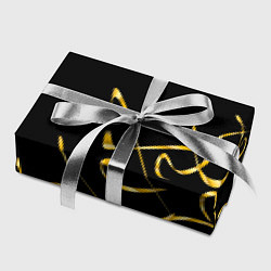 Бумага для упаковки Золотая каллиграфия на черном фоне, цвет: 3D-принт — фото 2